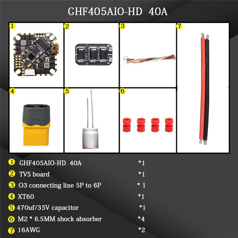 ABTI-GHF405AIO-HD 40A AIO Flig - огляд і ціна Drone Racing Flight Controller