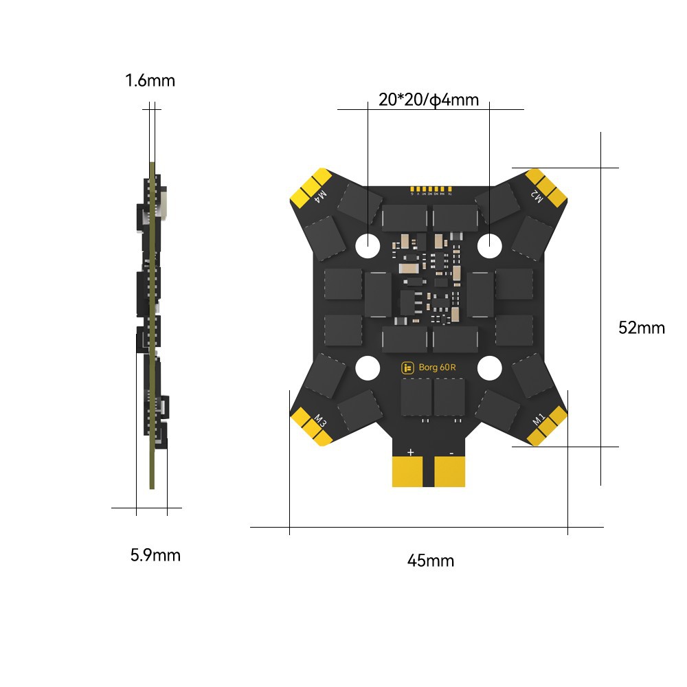 iFlight Borg Mini H7 (ICM42688 - огляд і ціна Drone Racing Flight Controller