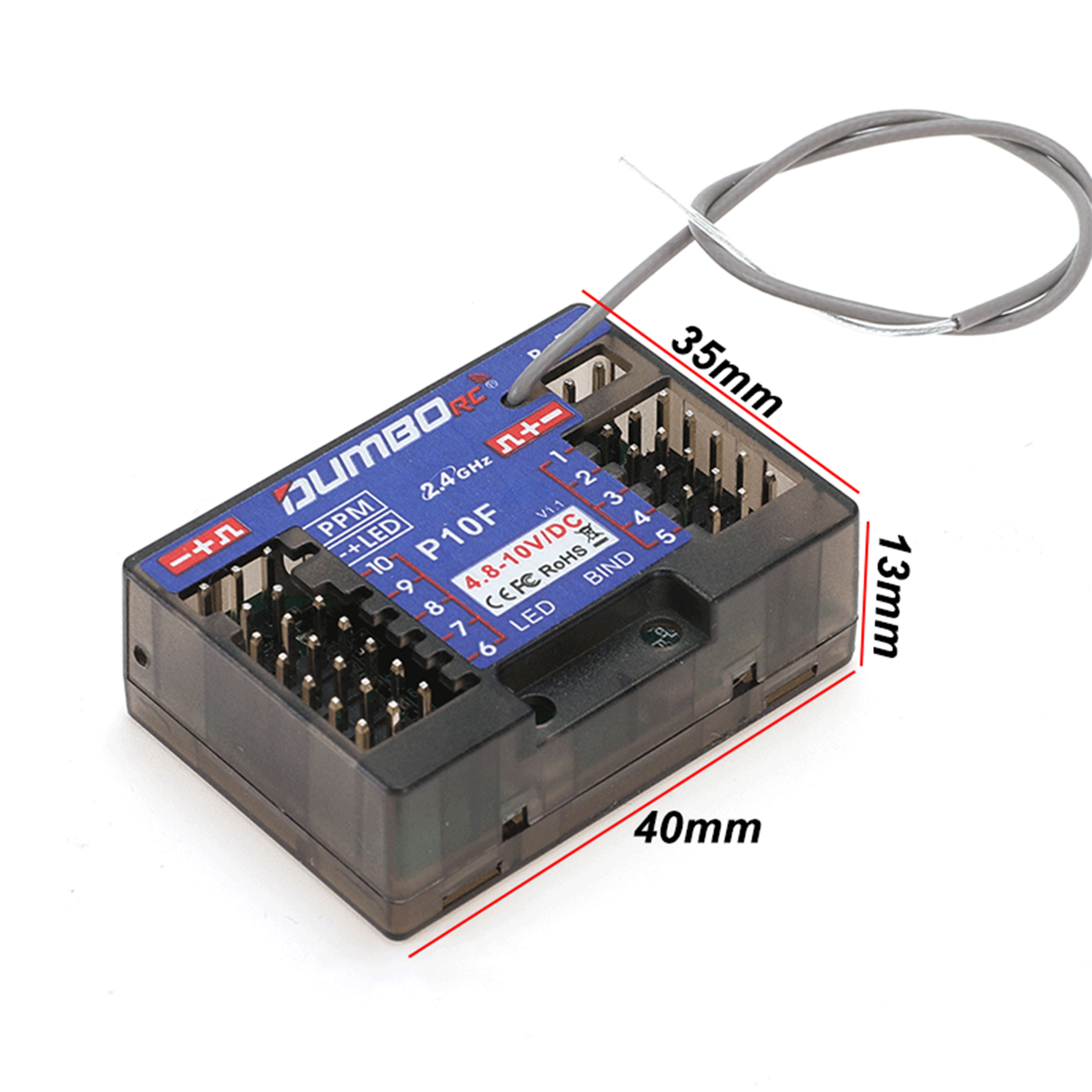 DUMBORC P10F P10FG 10CH 2.4GHz - огляд і ціна Drone Racing Receiver