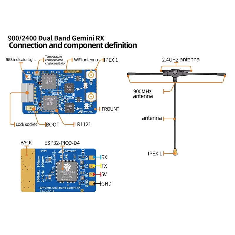 B78B-900Mhz 2.4Ghz 915M ELRS R - огляд і ціна Drone Racing Receiver